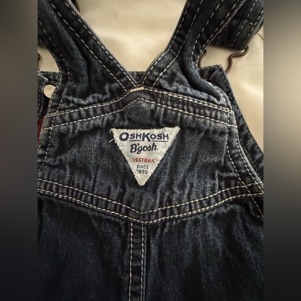 OshKosh B'gosh Kids Overalls - Blue with Red Patches - Picture 4 of 10